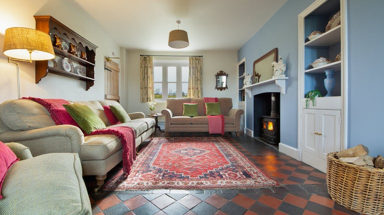 The sitting room at Penparc, Carmarthenshire